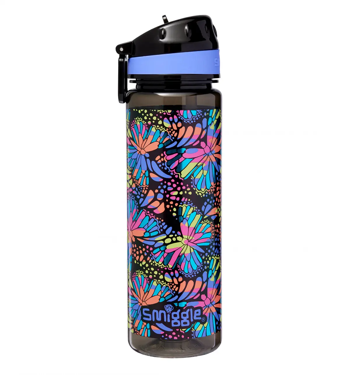 Smiggle Vivid Drink Up Plastic Drink Bottle Black Mix, 3Y+