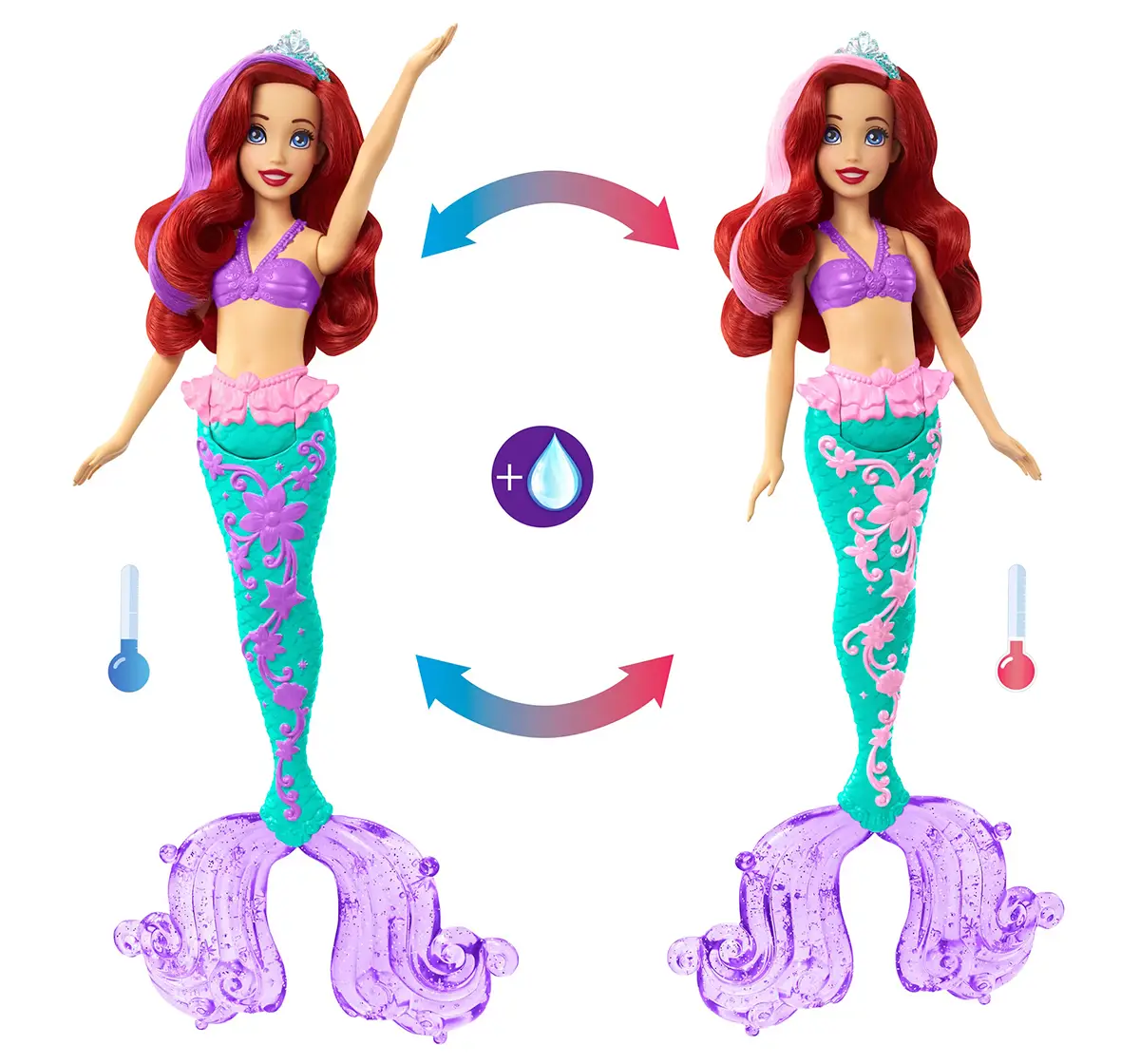 Disney Princess Color Splash Ariel, 3Y+, Multicolour