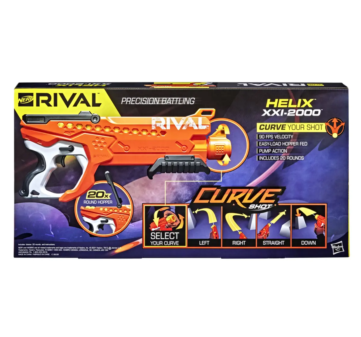 Nerf Rival Curve Shot, Helix XXI-2000 Blaster, 14Y+