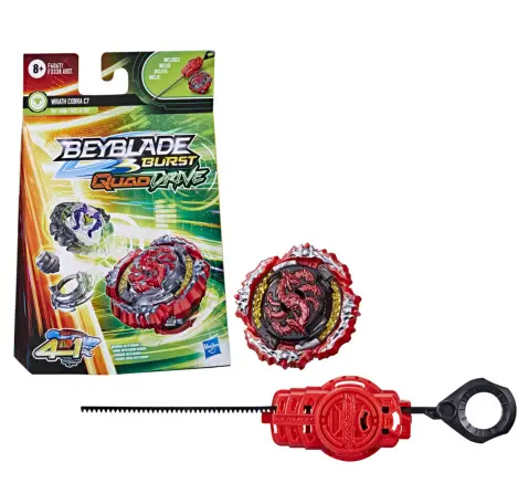 Hasbro Beyblade Burst Quad Drive Wrath Cobra C7 Spinning Top Starter Pack Defense/Attack Type Battling Game With Launcher Multicolour, 8Y+