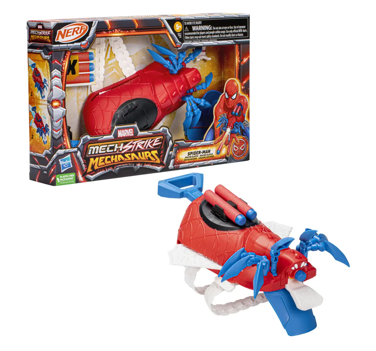 Marvel Mech Strike Mechasaurs Spider-Man Arachno Blaster, 3 Darts, 5Y+