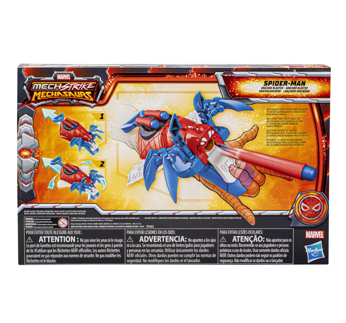 Marvel Mech Strike Mechasaurs Spider-Man Arachno Blaster, 3 Darts, 5Y+