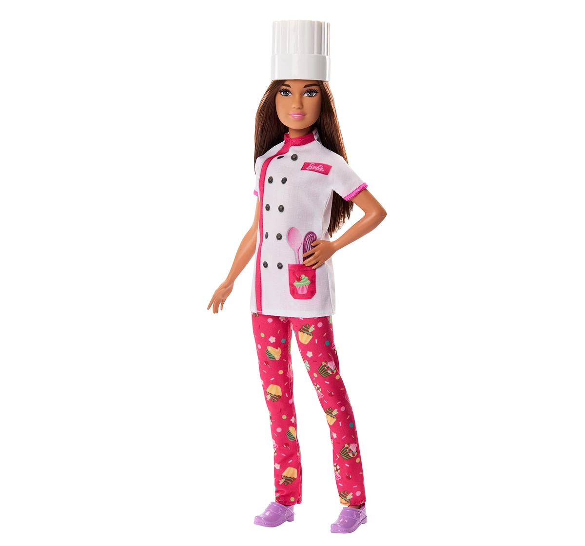 Barbie Doll & Accessories, Career Pastry Chef Doll with Hat, and Cake Slice, Kids for 3Y+, Multicolour