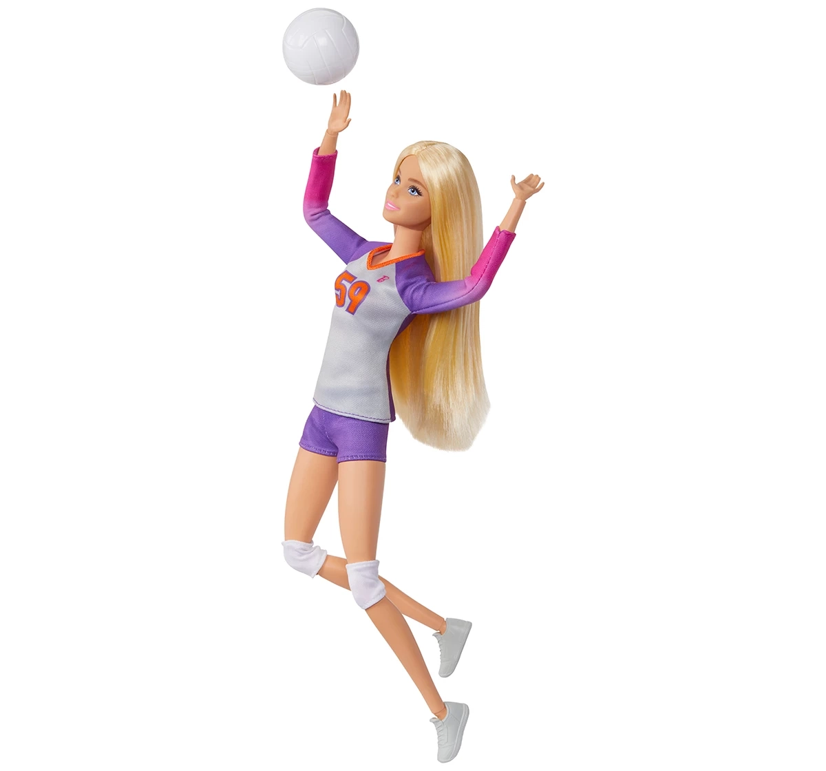 Barbie Doll & Accessories, Made to Move Career Volleyball Player Doll with Uniform and Ball, Kids for 3Y+, Multicolour, Assorted