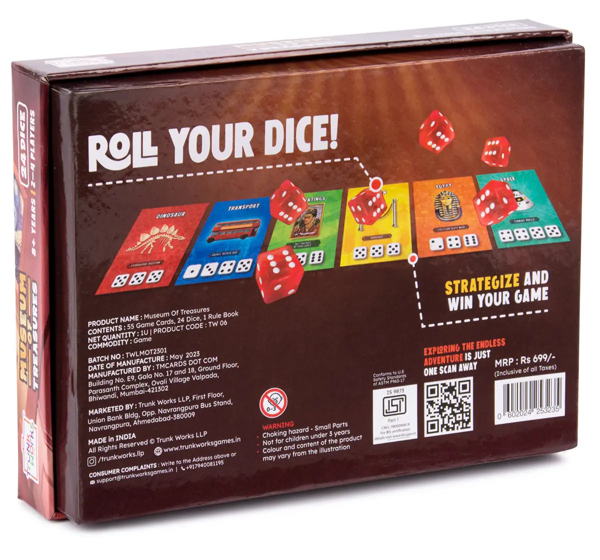 Trunk Works Museum Of Treasures - A Family Dice Game, Roll 6 dice and strategizse to win, 8Y+