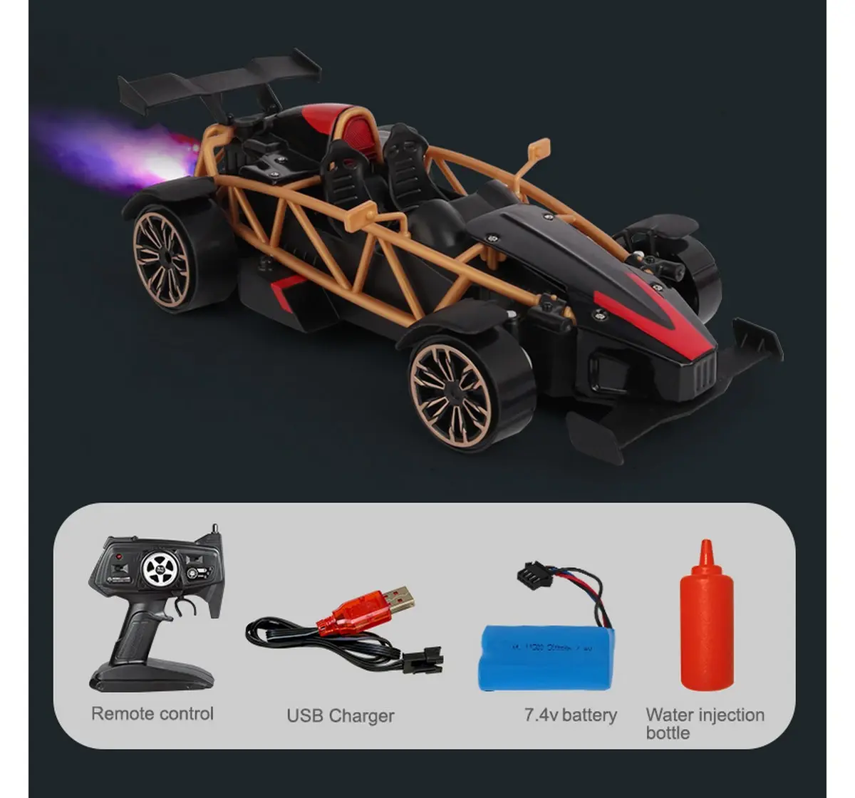 Playzu R/C Car Die-Cast Spray R/C Sports - Bk Black 6 Years+