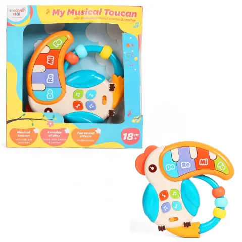 Shooting Star My Musical Toucan with Multiple Musical Modes & Teether, 18M+, Multicolour