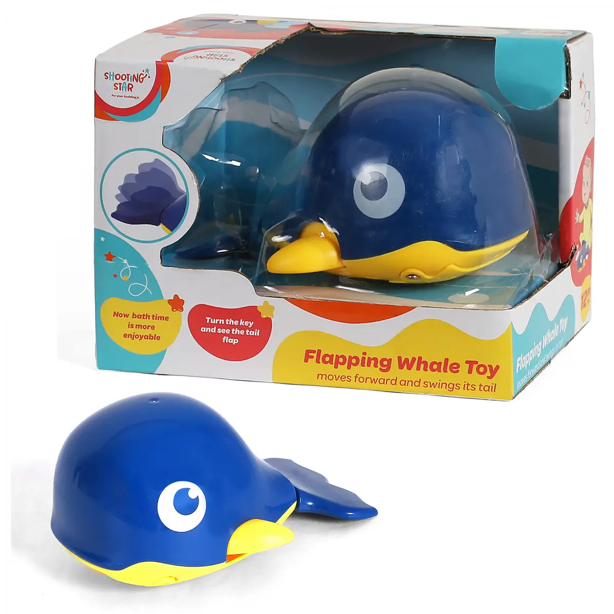 Shooting Star Flapping Whale Toy, 12M+, Blue