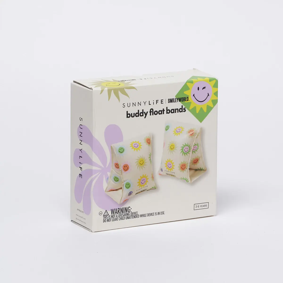SUNNYLiFE Buddy Float Bands Smiley World Sol Sea, Inflatables, 3Y+