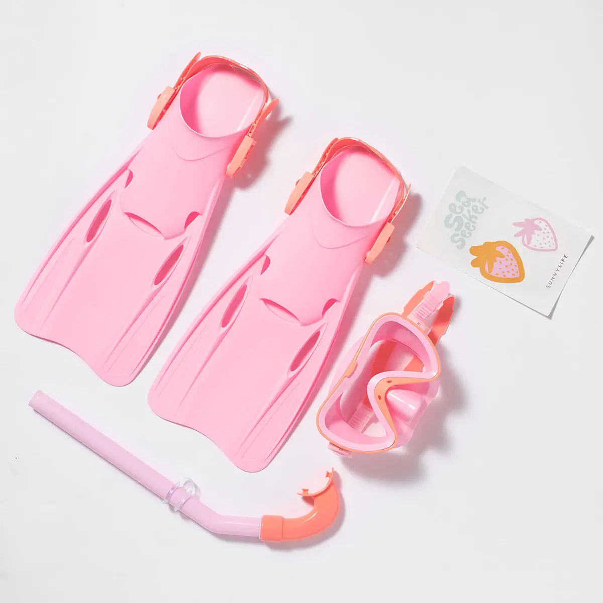 SUNNYLiFE Kids Dive Set Medium Sea Seeker Strawberry, Sports Accessories, 6Y+