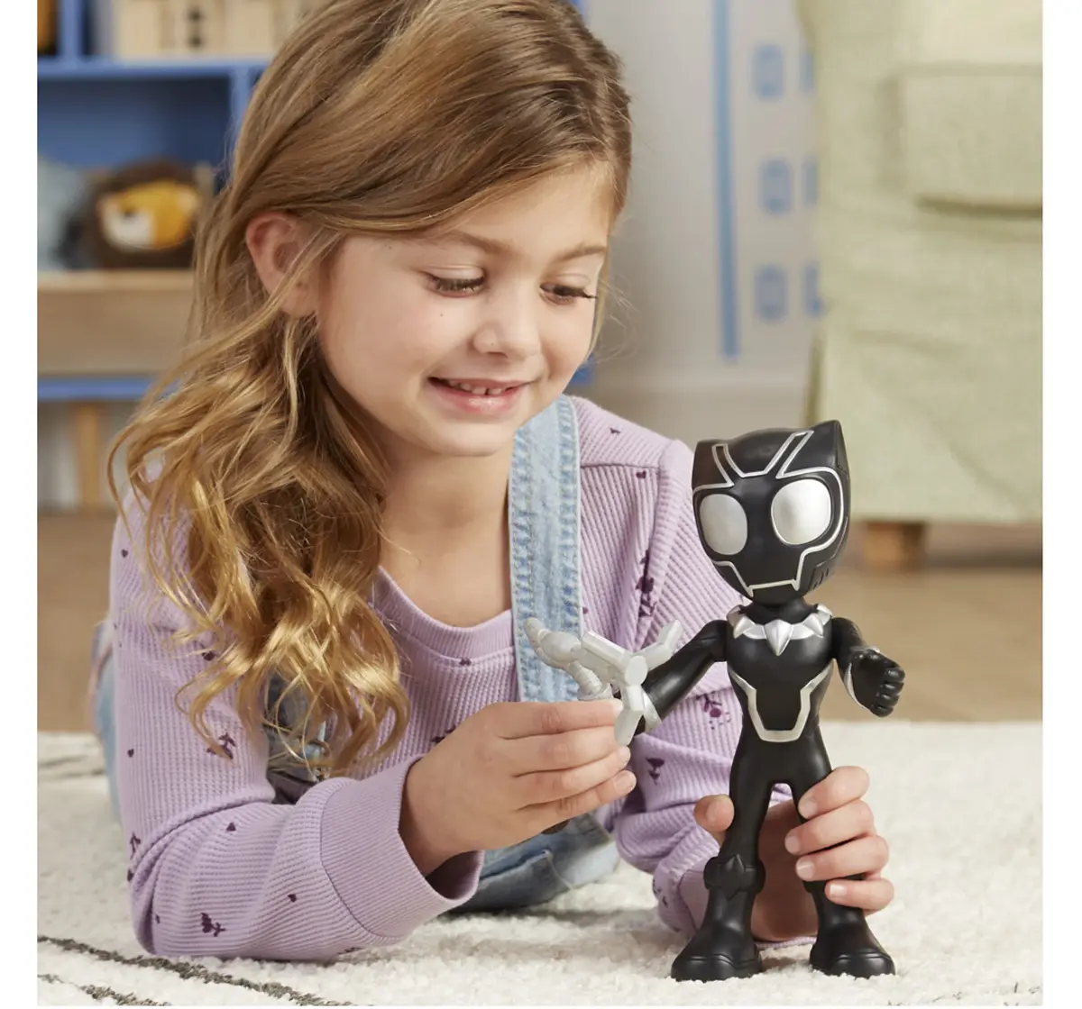 Marvel Spidey and His Amazing Friends Supersized Black Panther 9-inch Action Figure, Preschool Toys, Super Hero Toys for 3 Year Old Boys and Girls and Up