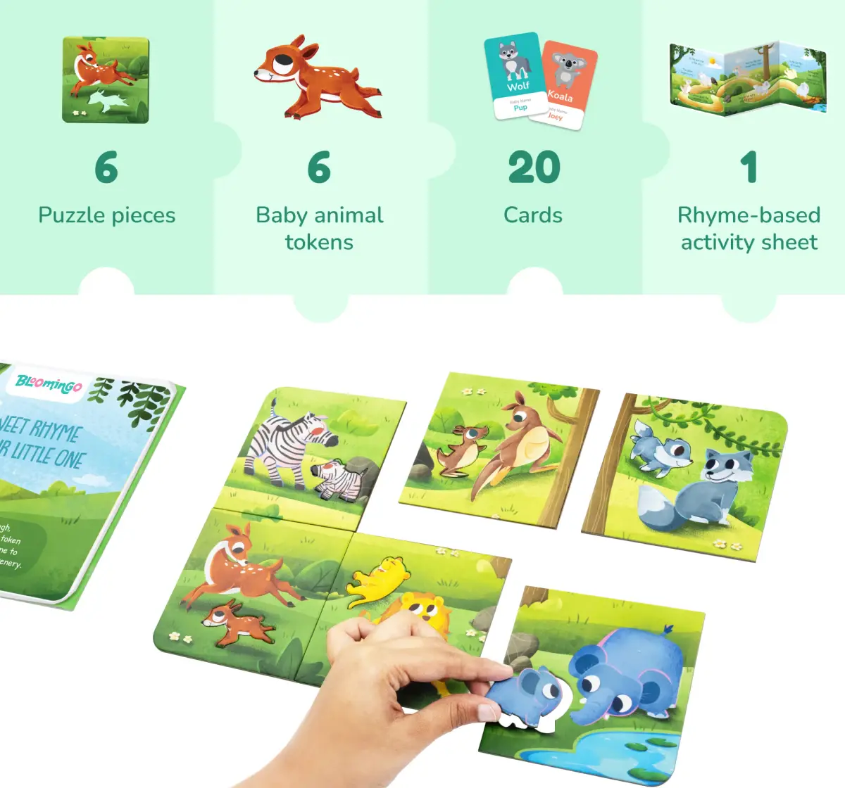 Bloomingo Mommy and Me On A Jungle Journey Puzzle, 2Y+