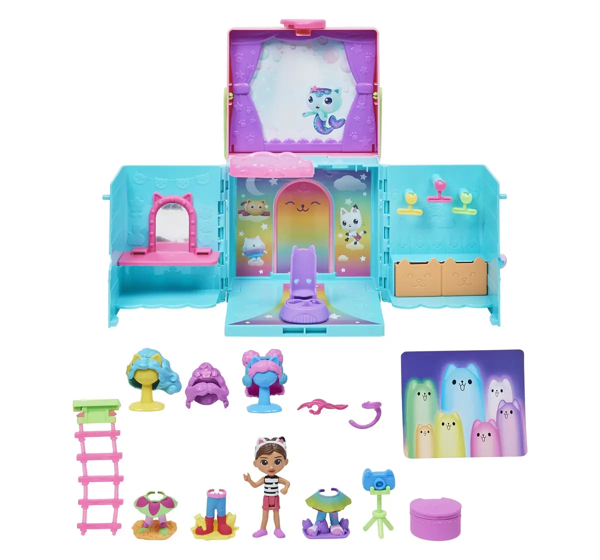 Gabbys Dollhouse, Dress-Up Closet Portable Playset with a Gabby Doll, Surprise Toys and Photo Shoot Accessories, Kids Toys for Ages 3 and up