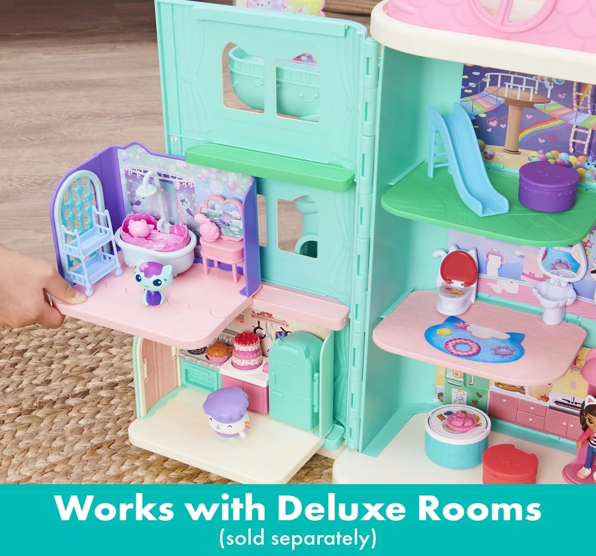 Gabby’S Dollhouse, Purrfect Dollhouse With 2 Toy Figures, 8 Furniture Pieces, 3 Accessories, 2 Deliveries And Sounds, Kids Toys For Ages 3 And Up