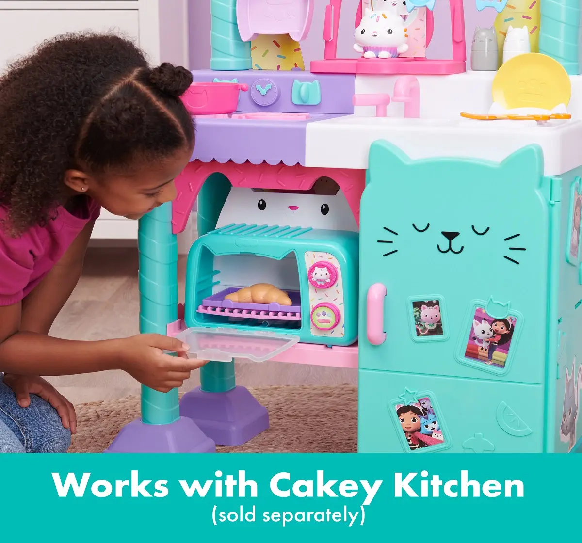 Gabbys Dollhouse, Bakey with Cakey Oven, Kitchen Toy with Lights and Sounds, Toy Kitchen Accessories and Play Food, Kids Toys for Ages 3 and up