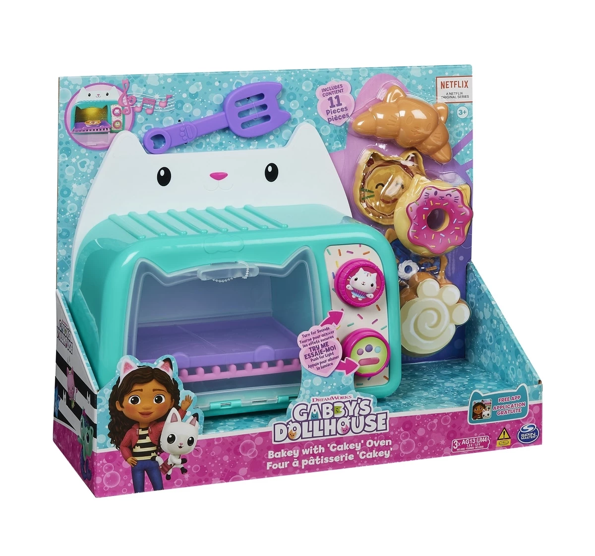 Gabby’S Dollhouse, Bakey With Cakey Oven, Kitchen Toy With Lights And Sounds, Toy Kitchen Accessories And Play Food, Kids Toys For Ages 3 And Up