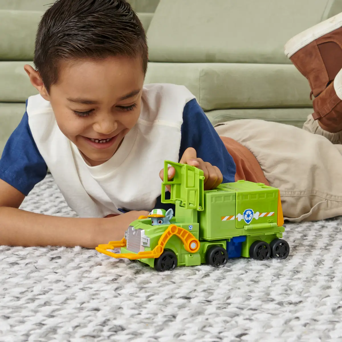Paw Patrol, Big Truck Pup’S Rocky Transforming Toy Trucks With Collectible Action Figure, Kids Toys For Ages 3 And Up