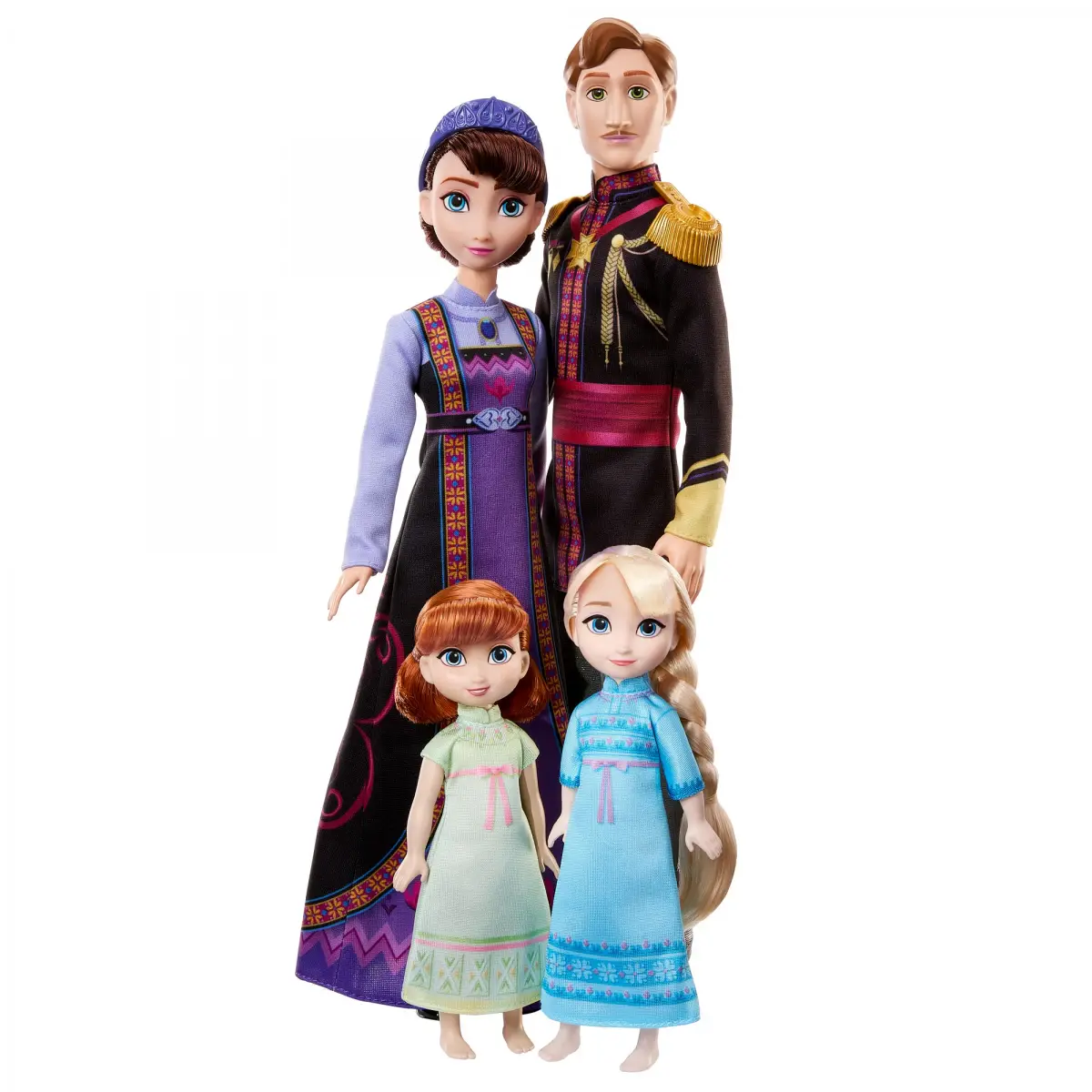 Disney Frozen Doll Family Set with Toddler Anna and Elsa Dolls Plus Fashion Dolls Queen Iduna