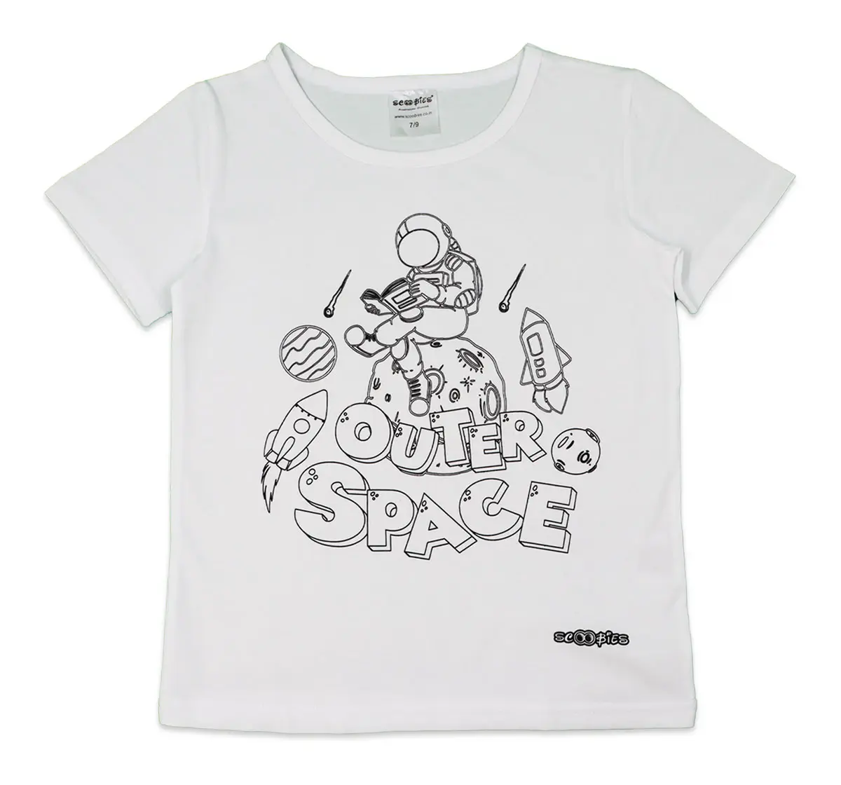 Scoobies Space Doodle T-Shirt White, 3Y+
