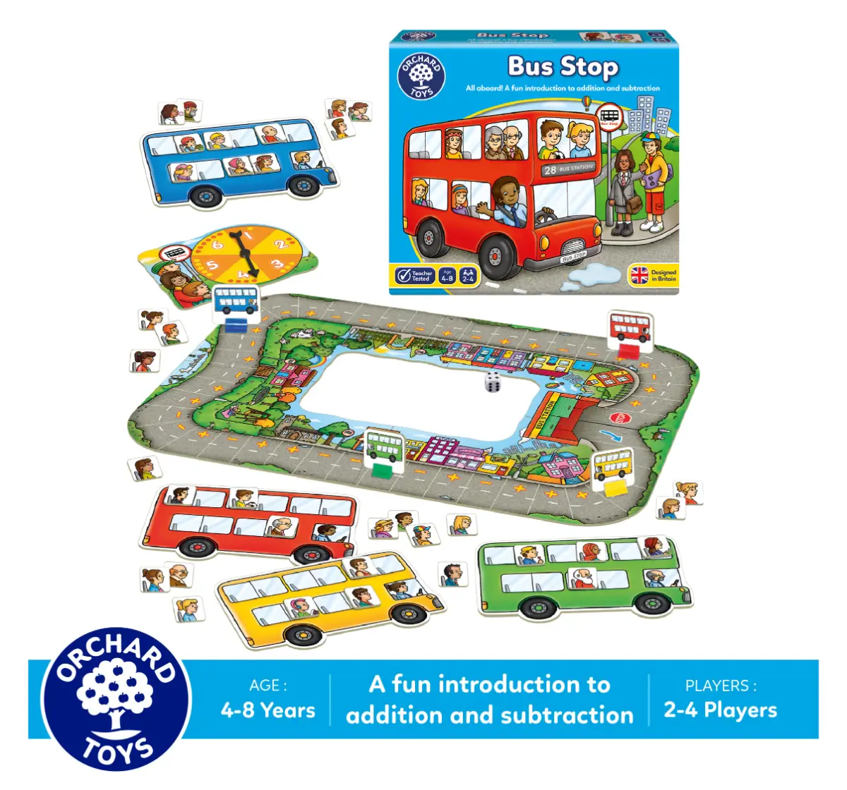 Orchard Toys Bus Stop, Addition And Subtraction Maths Board Game, 4Y+