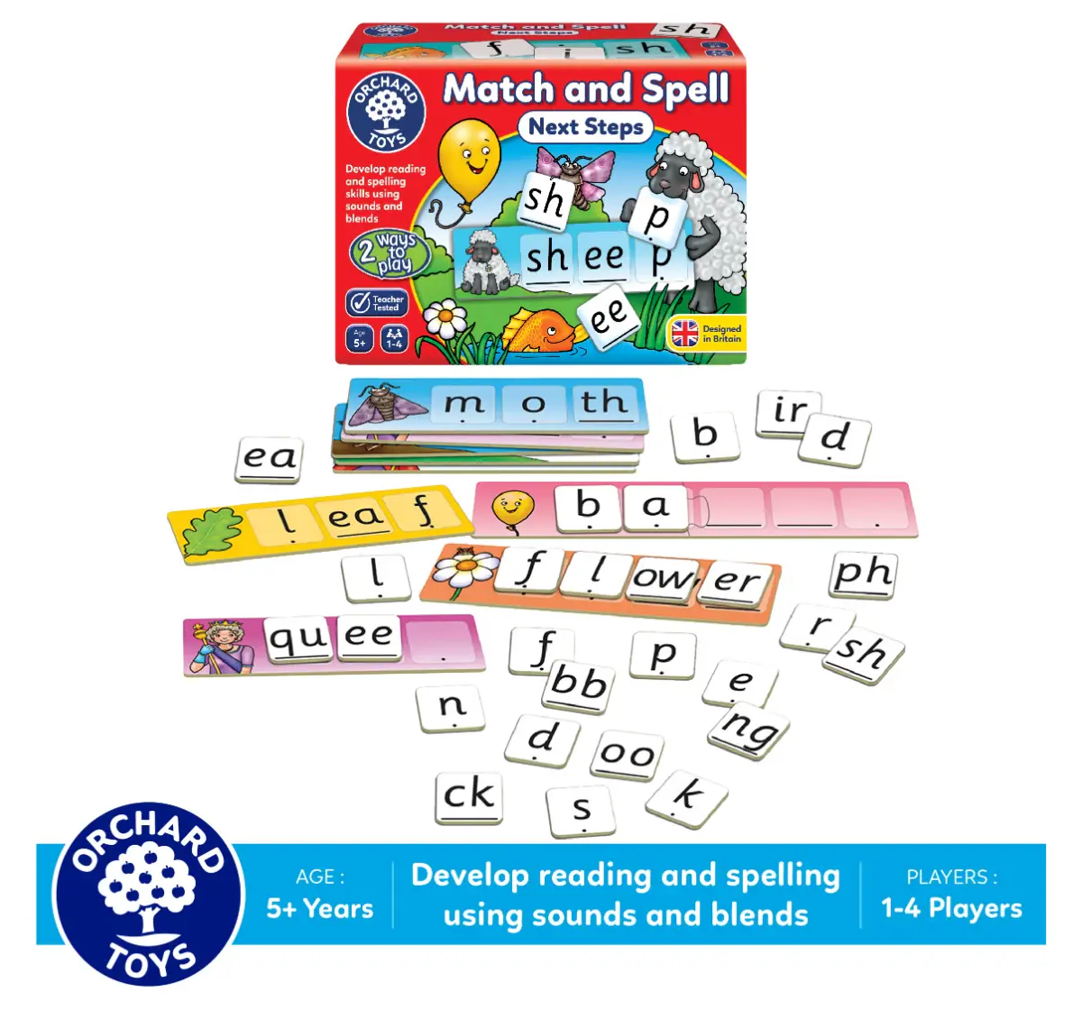 Orchard Toys Match And Spell Next Steps, Reading And Spelling Activity And Game, 5Y+