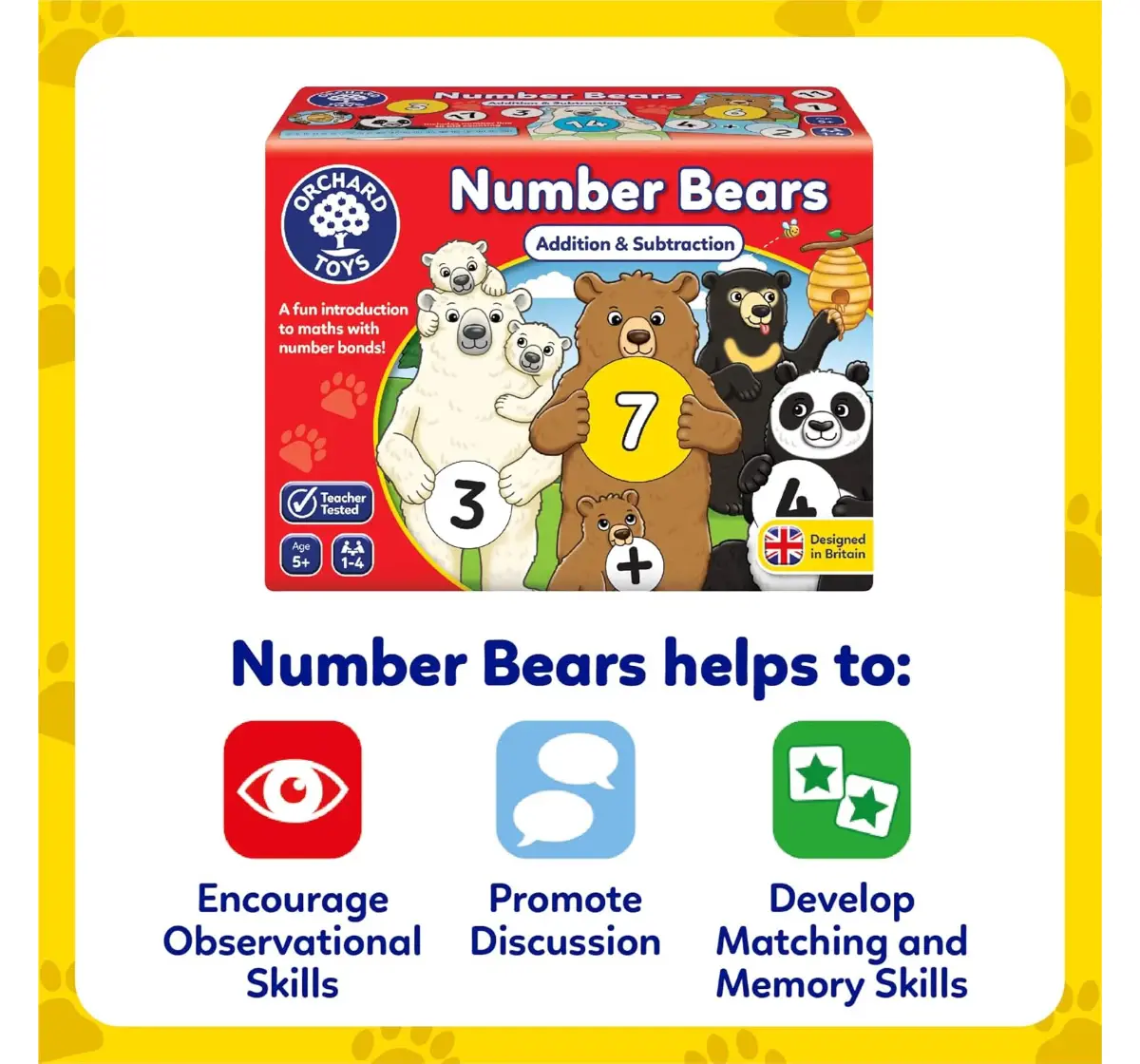 Orchard Toys Number Bears, Addition And Subtraction Maths Game, 5Y+