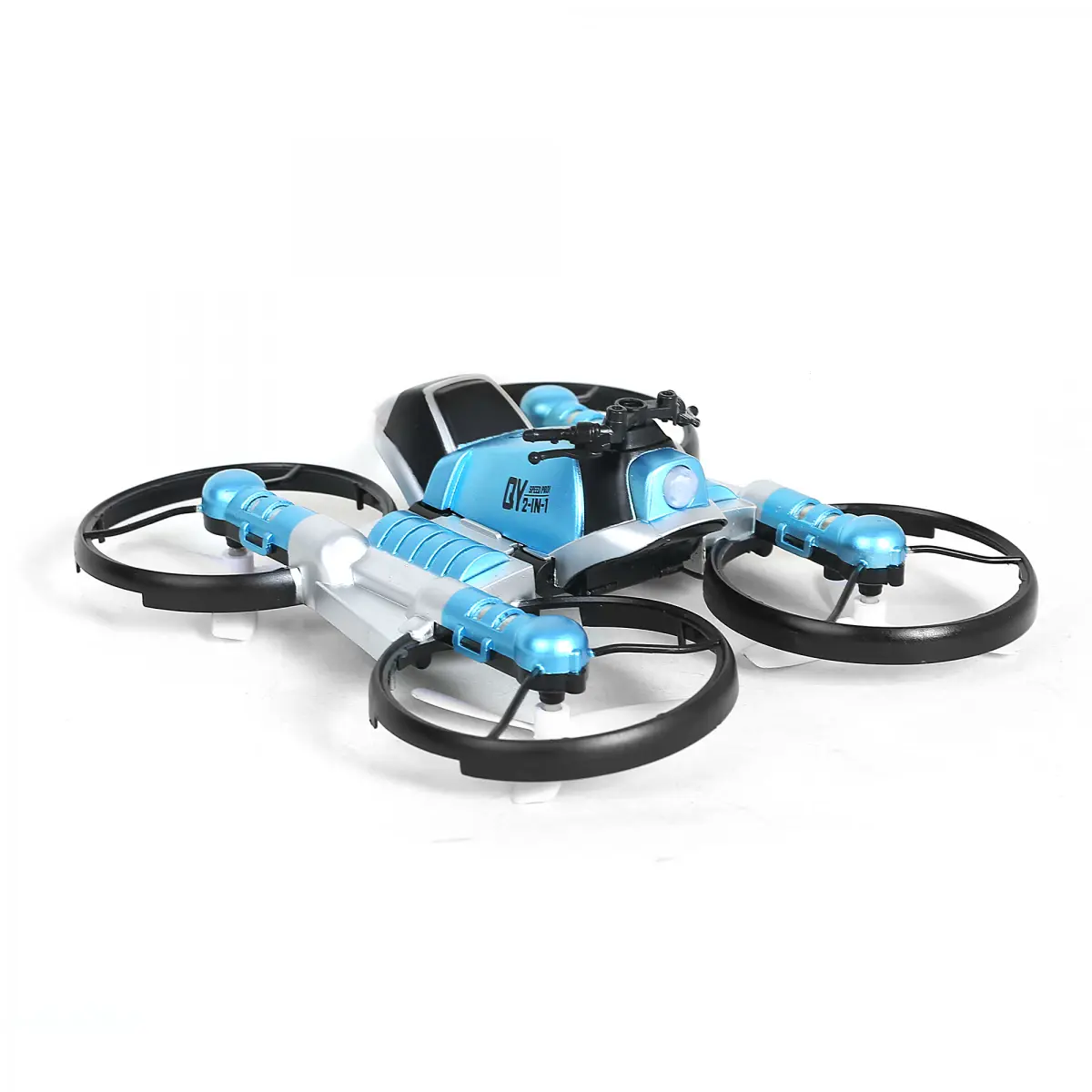 Hamleys 2 In 1 Transforming Motorbike Drone with Remote, 14Y+, Blue & Black