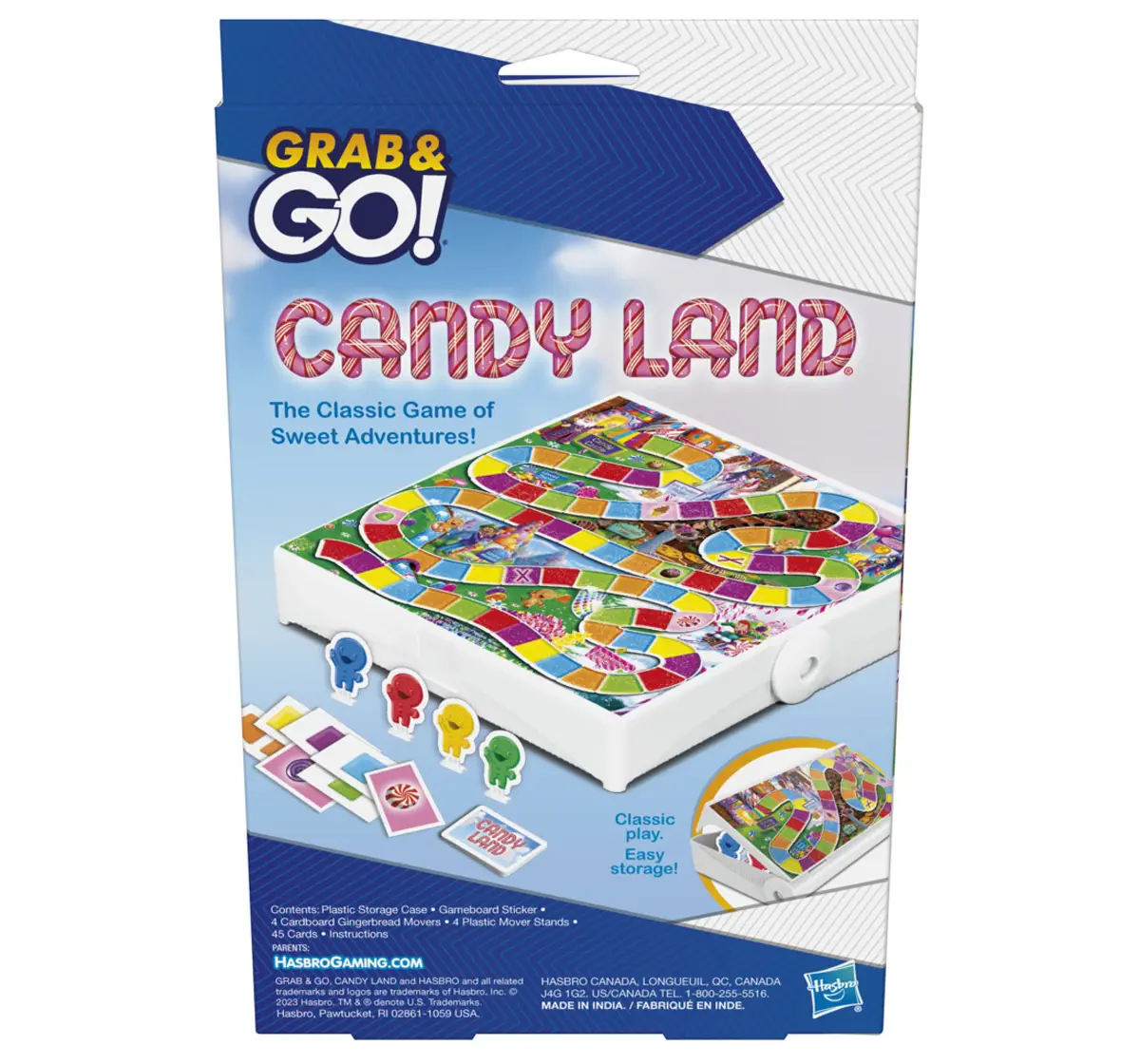 Hasbro Gaming Candy Land Grab and Go Portable Game, 2-4 Players Travel Game, 3Y+