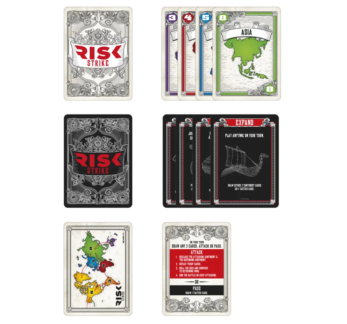 Hasbro Gaming Risk Strike Cards and Dice, 2-5 Players Game, 10Y+