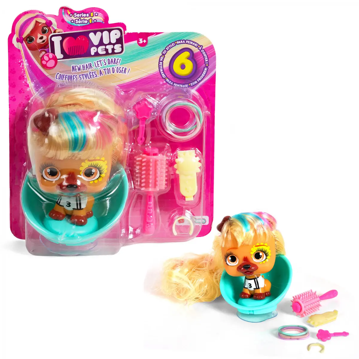 VIP Pets Series, 1 Figure & 5 Accessories, 3Y+, Multicolour