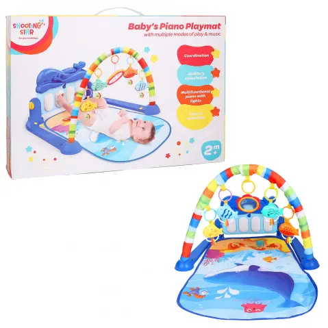 Shooting Star Baby's Piano Playmat, Multiple Play & Music Modes, 2M+, Multicolour
