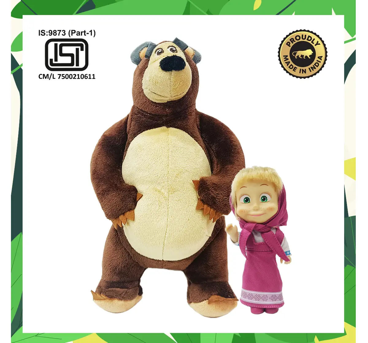 Masha And The Bear Simba Set Plush Bear, Doll, Small Multicolour, 3Y+