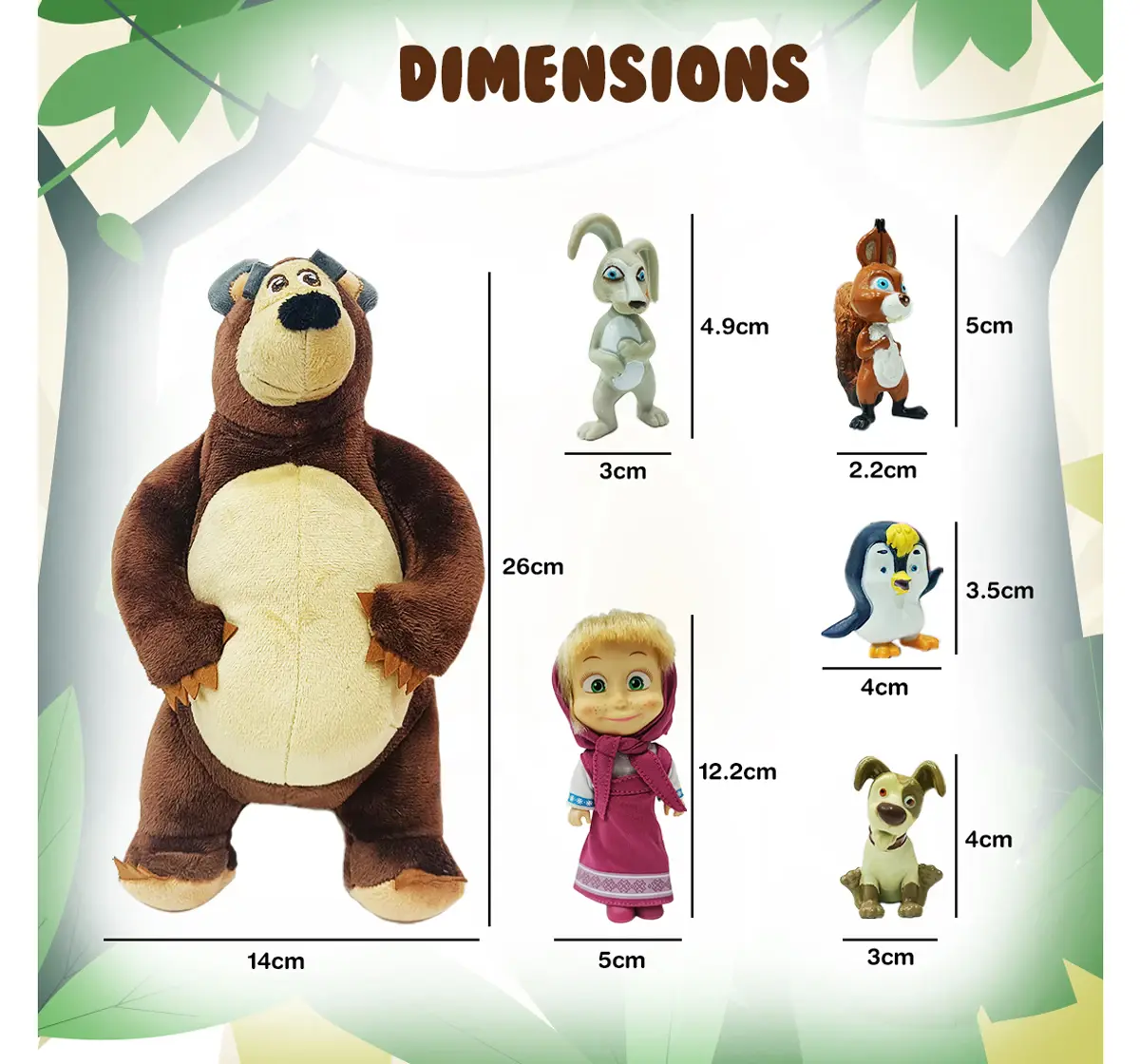 Masha And The Bear Simba Set Plush Bear, Doll, Animals Multicolour, 3Y+