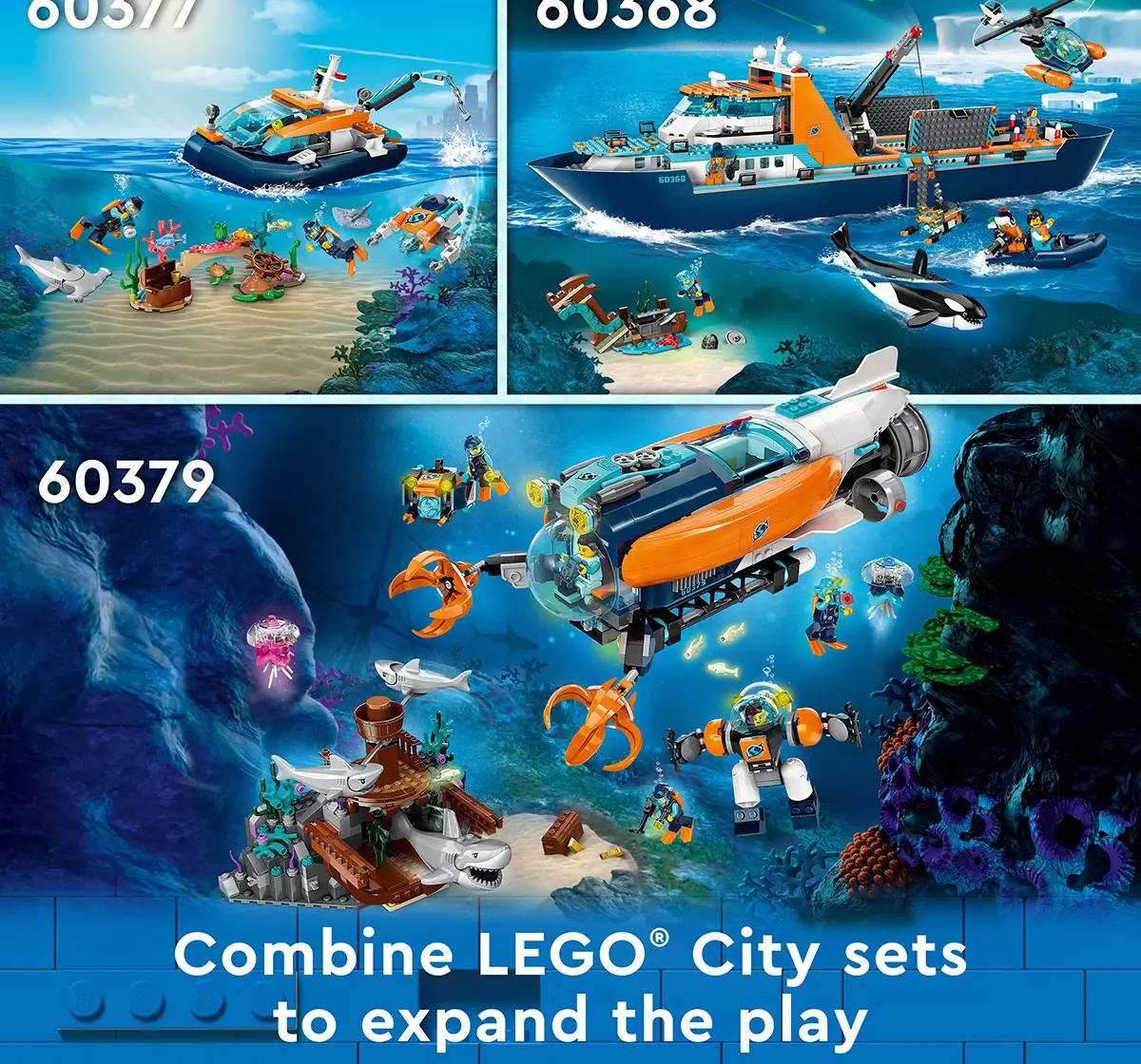 Lego City Explorer Diving Boat 60377 Building Toy Set (182 Pieces), 5Y+
