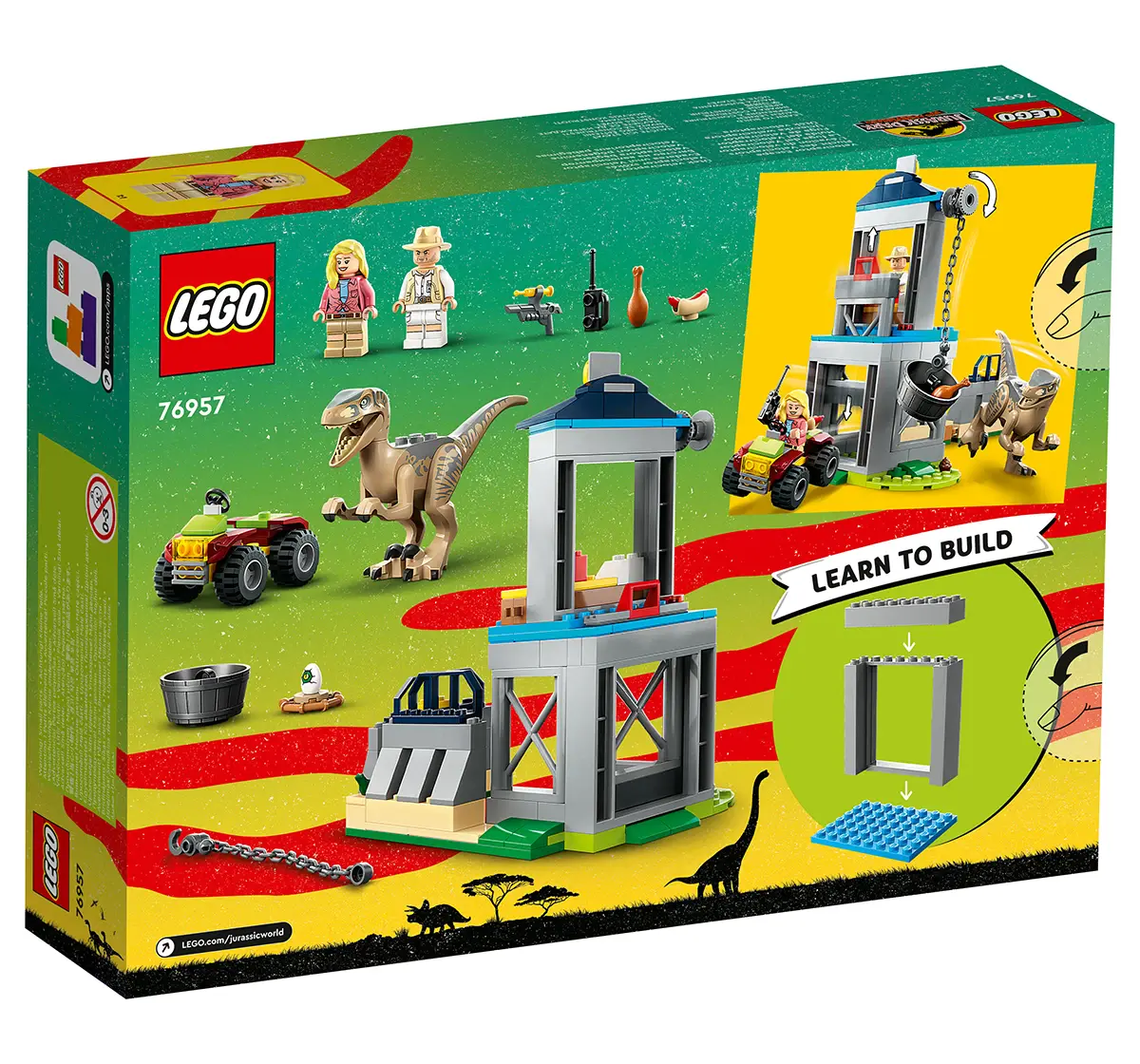 Lego Jurassic Park Velociraptor Escape 76957 Building Toy Set (137 Pieces), 4Y+