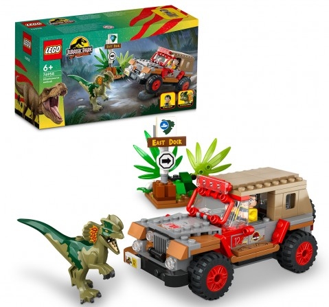 Lego Jurassic Park Dilophosaurus Ambush 76958 Building Toy Set (211 Pieces), 6Y+