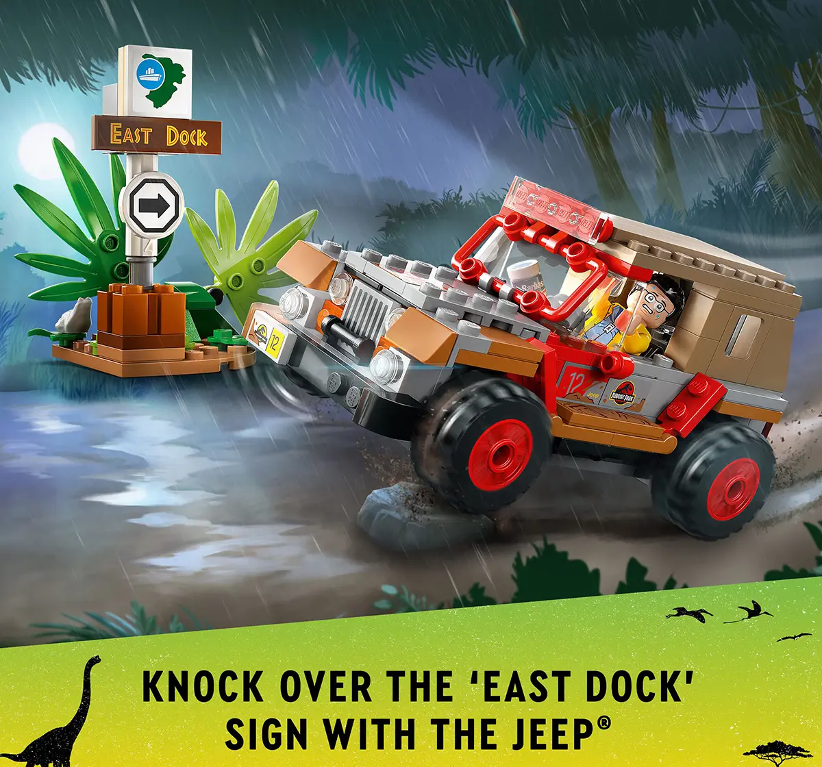 Lego Jurassic Park Dilophosaurus Ambush 76958 Building Toy Set (211 Pieces), 6Y+