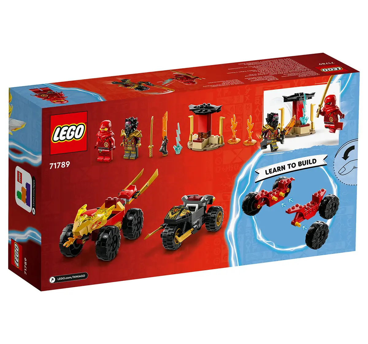 Lego Ninjago Kai And RasS Car And Bike Battle 71789 Building Toy Set (103 Pieces), 4Y+