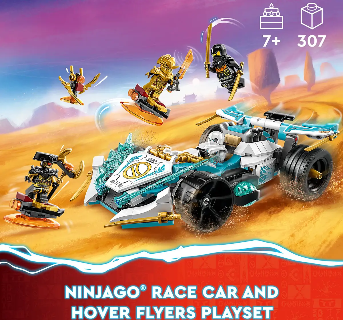 Lego Ninjago ZaneS Dragon Power Spinjitzu Race Car 71791 Building Toy Set (307 Pieces), 7Y+