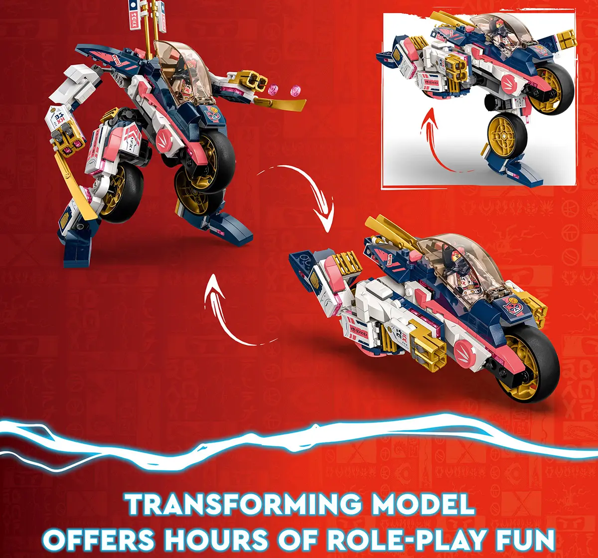 Lego Ninjago SoraS Transforming Mech Bike Racer 71792 Building Toy Set (384 Pcs), 8Y+
