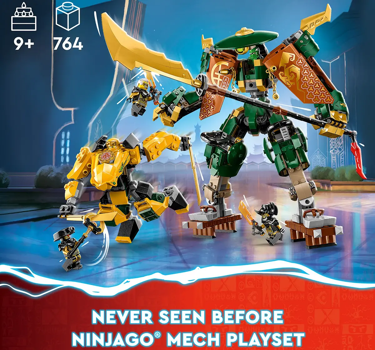 Lego Ninjago Lloyd And ArinS Ninja Team Mechs 71794 Building Toy Set (764 Pieces), 9Y+