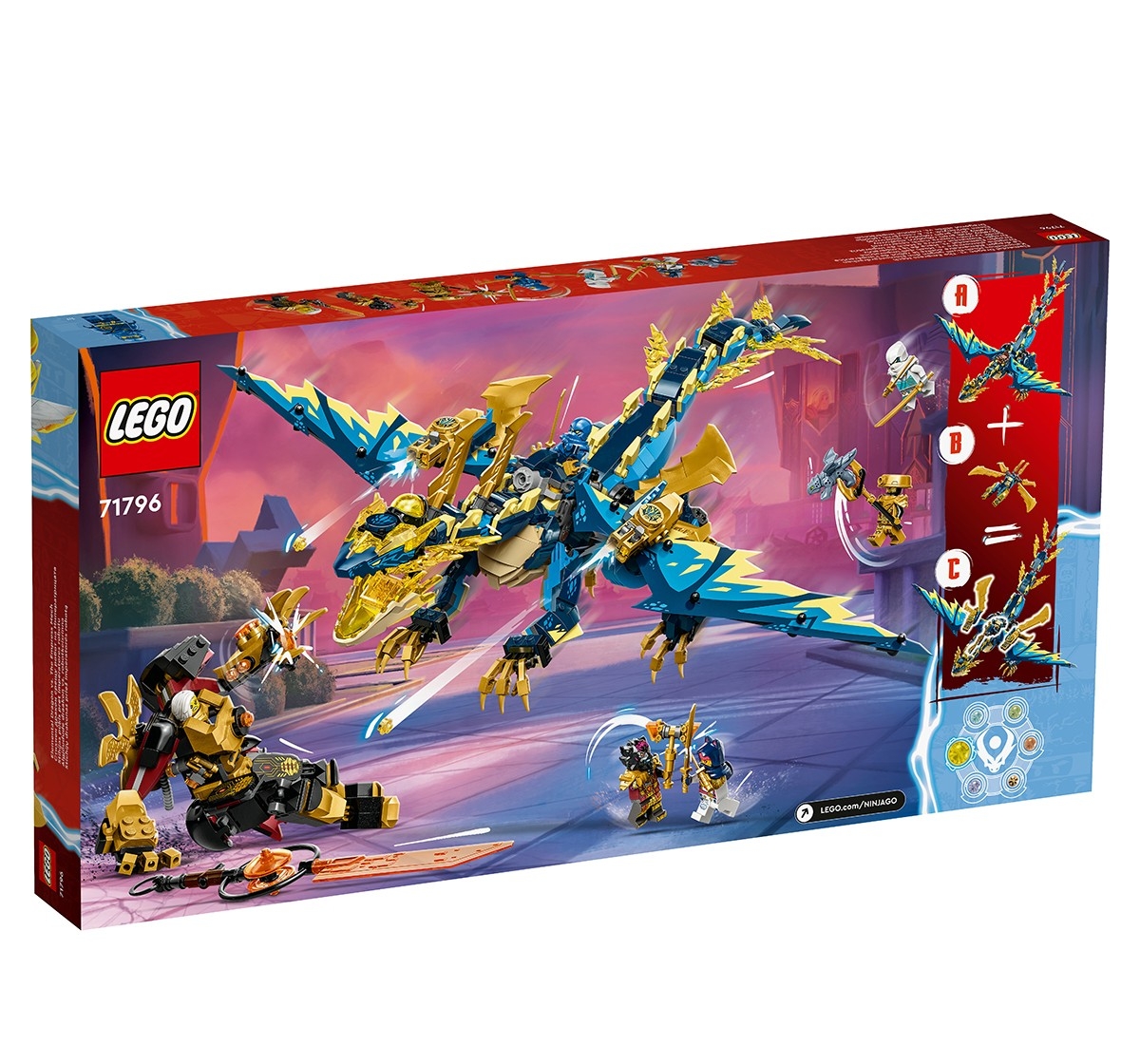 Lego Ninjago Elemental Dragon Vs. The Empress Mech 71796 Building Toy Set (1,038 Pieces), 9Y+