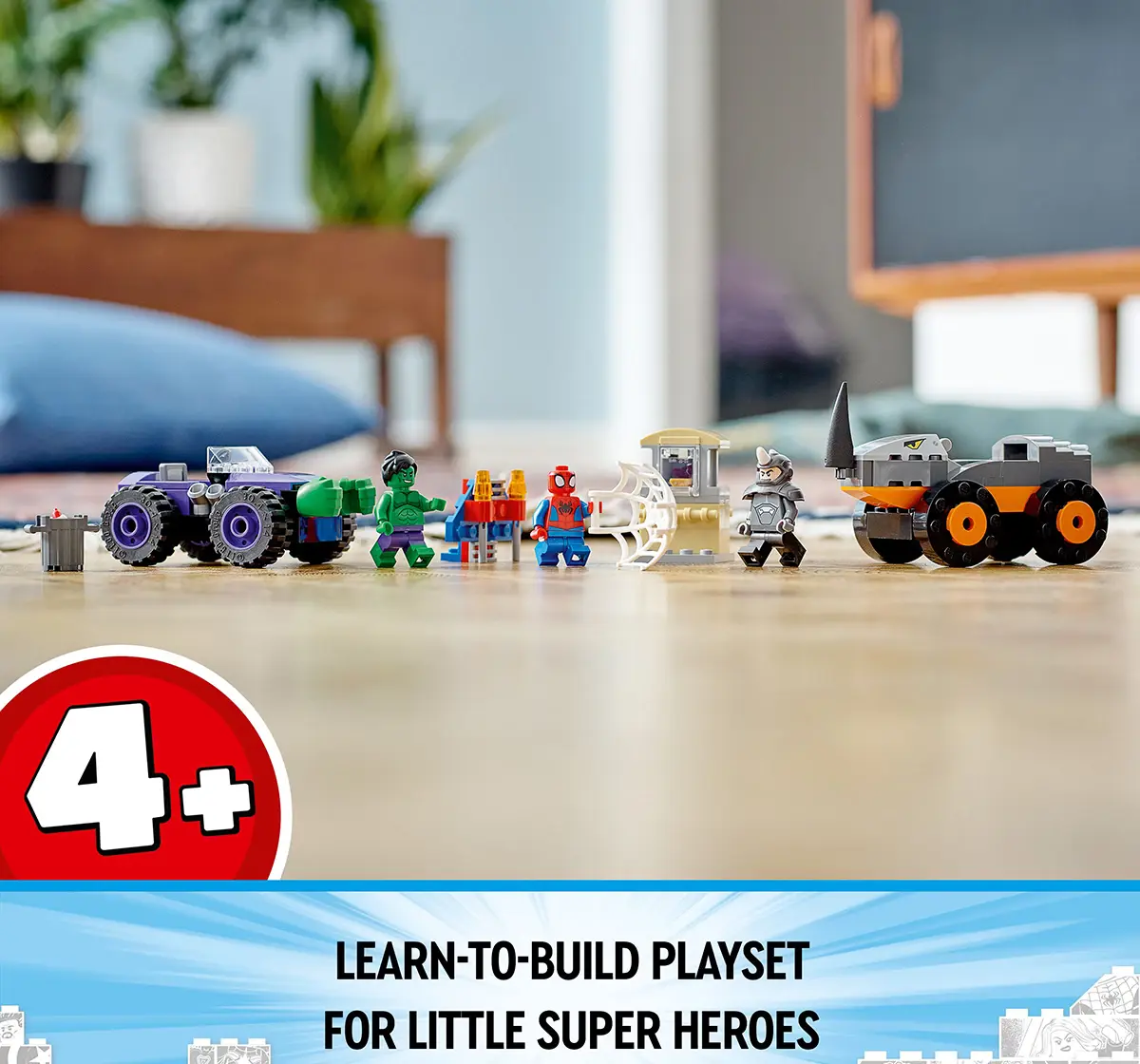 Lego Marvel Spidey And His Amazing Friends Hulk Vs. Rhino Truck Showdown 10782 (110 Pieces), 4Y+