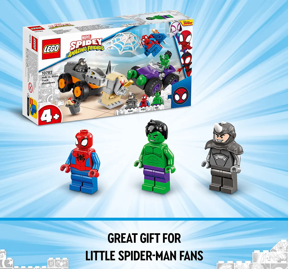 Lego Marvel Spidey And His Amazing Friends Hulk Vs. Rhino Truck Showdown 10782 (110 Pieces), 4Y+