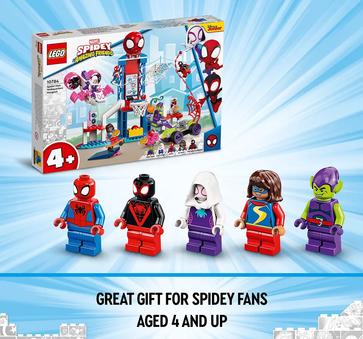Lego Marvel Spidey And His Amazing Friends Spider-Man Webquarters Hangout 10784 (155 Pieces), 4Y+