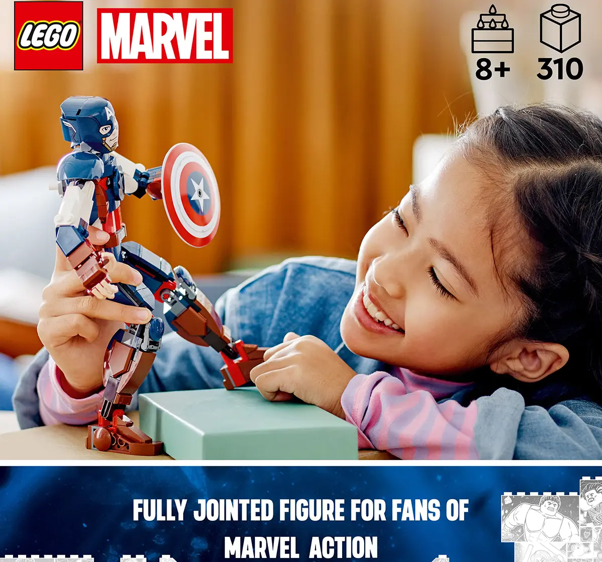 Lego Marvel Captain America Construction Figure 76258 Building Toy Set (310 Pieces), 8Y+