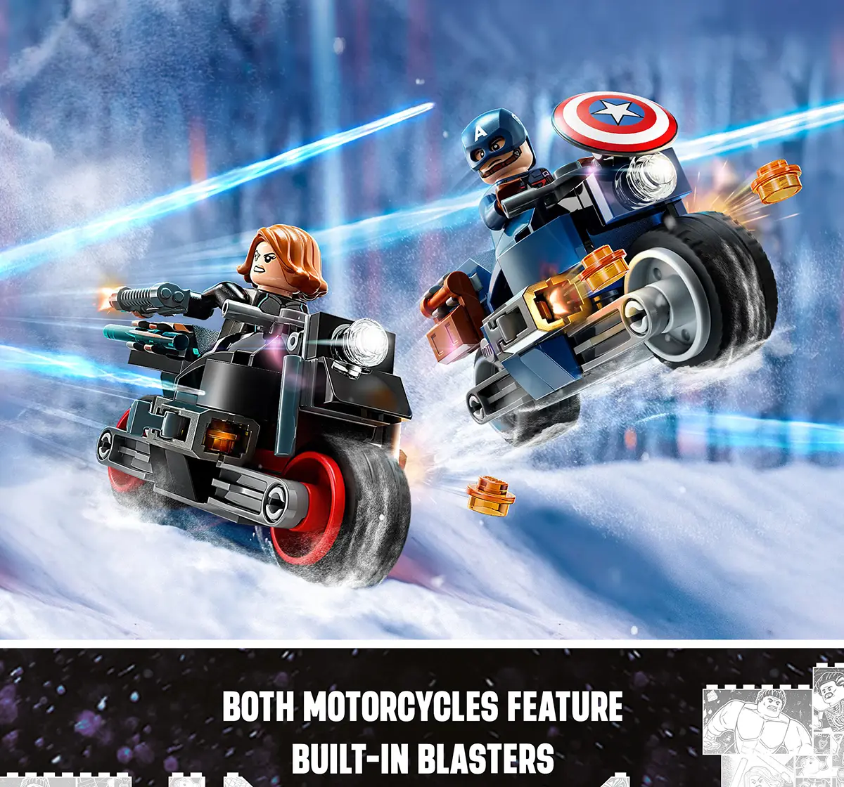Lego Marvel Black Widow & Captain America Motorcycles 76260 (130 Pieces), 6Y+