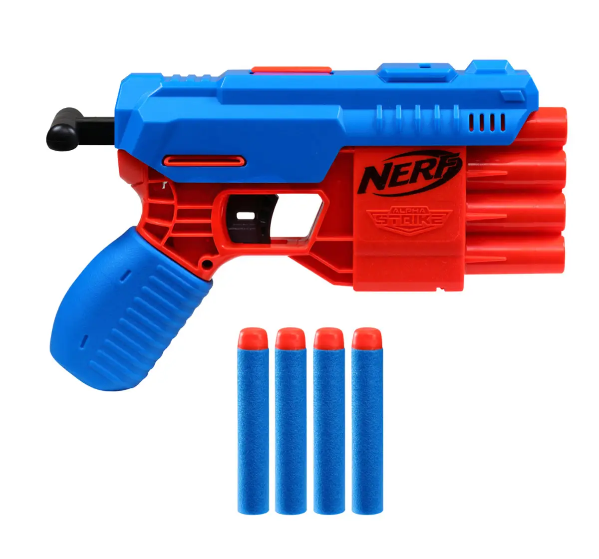 Nerf Alpha Strike Claw QS-4 Blaster, 4 Official Nerf Elite Foam Darts, 8Y+