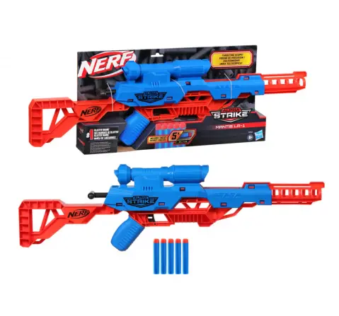 Nerf Alpha Strike Mantis LR-1 Dart Blaster with Targeting Scope and 5 Official Nerf Elite Foam Darts, 8Y+