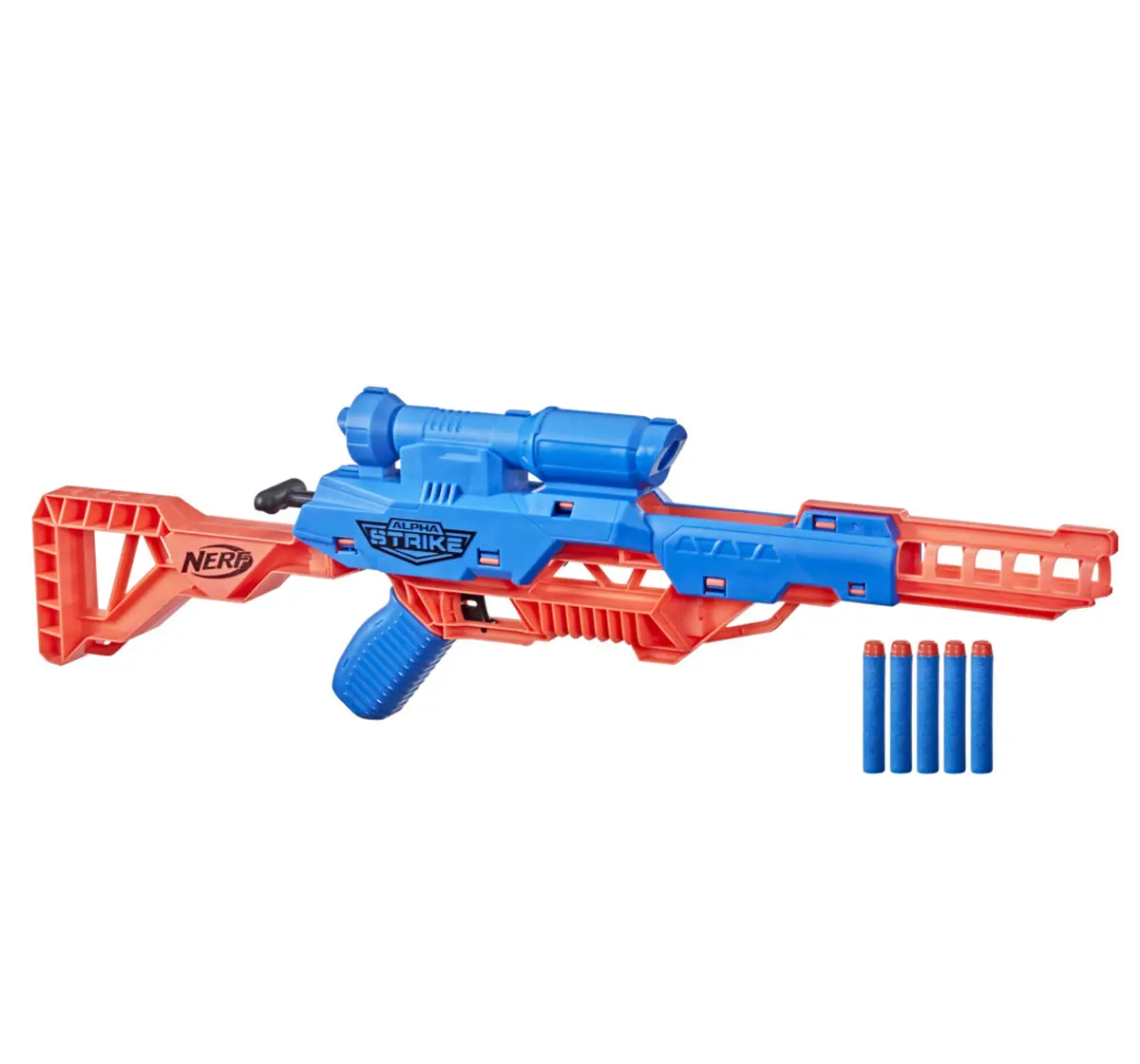 Nerf Alpha Strike Mantis LR-1 Dart Blaster with Targeting Scope and 5 Official Nerf Elite Foam Darts, 8Y+